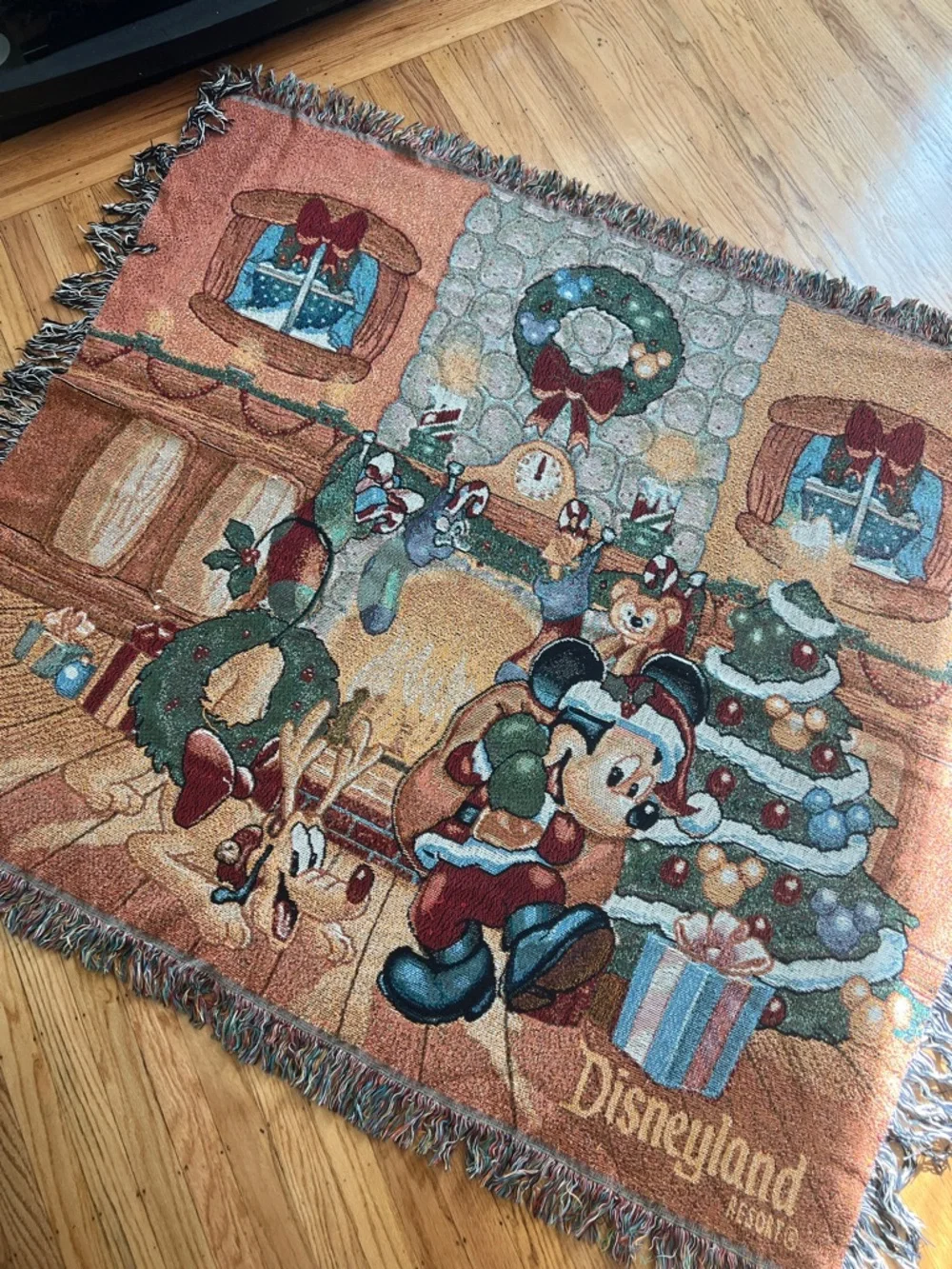 Disneyland Resorts Christmas Tapestry Woven Throw Blanket